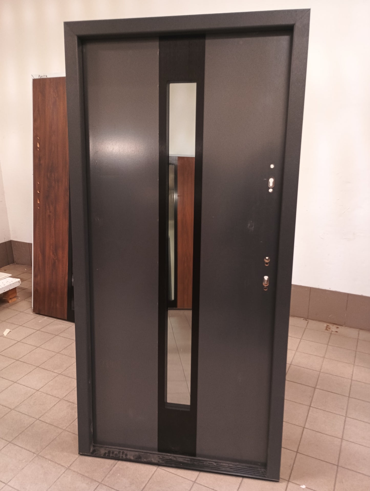 Drzwi zewnętrzne Disting Plus Olivio Glass 02 - 2 gatunek kolor ANTRACYT "90" prawe