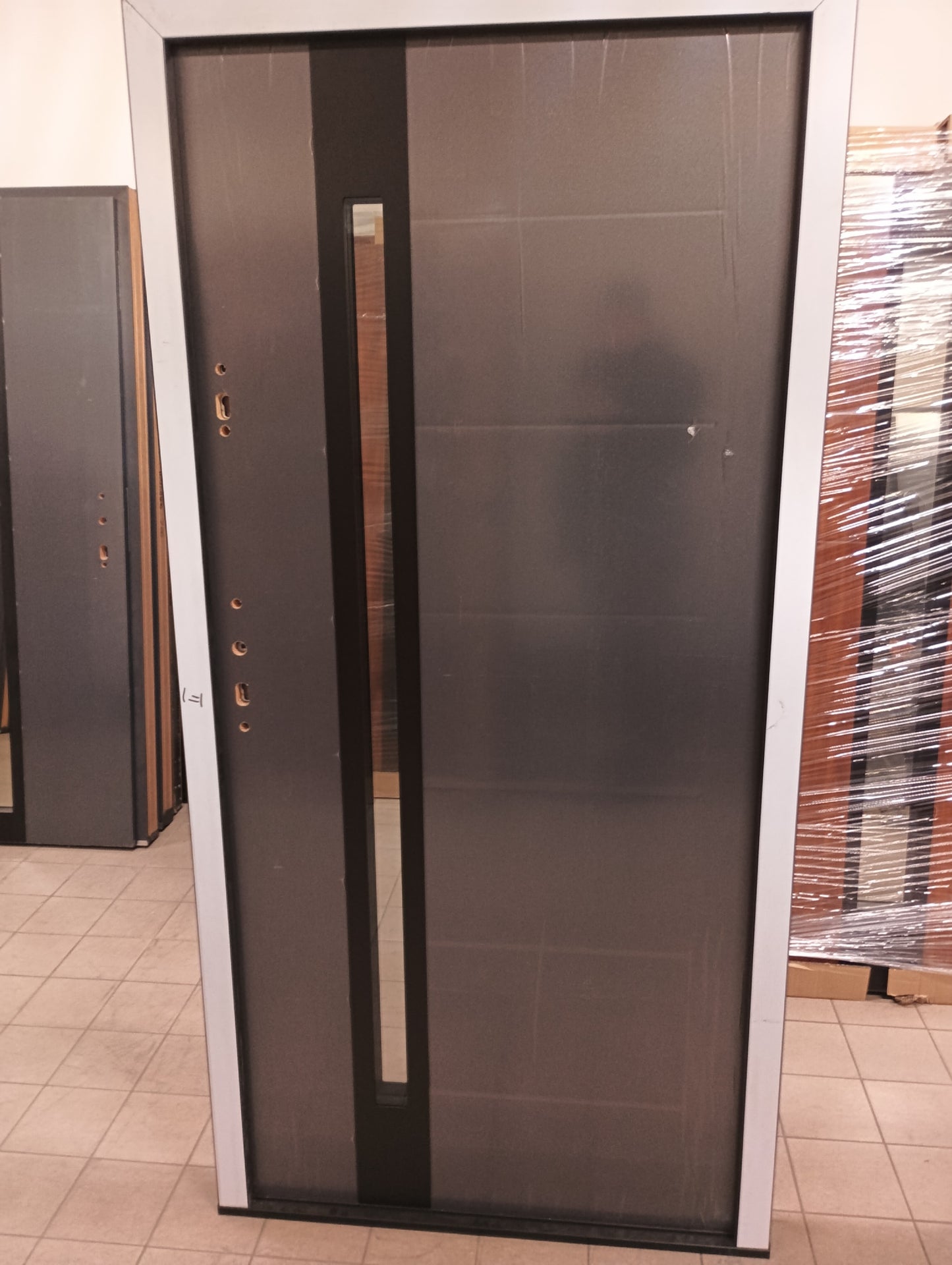 Drzwi zewnętrzne Normal Vento 12B - 2 gatunek kolor ANTRACYT "90" lewe