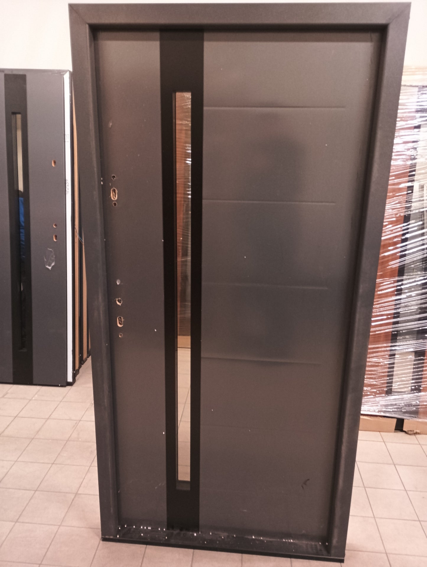 Drzwi zewnętrzne Disting Vento 12B - 2 gatunek kolor ANTRACYT "90" lewe