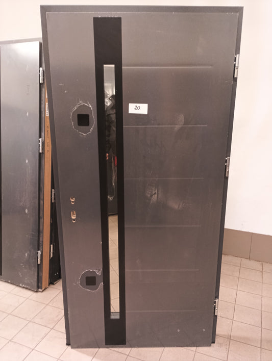 Drzwi zewnętrzne Disting Plus Vento 12B - 2 gatunek kolor ANTRACYT "90" prawe