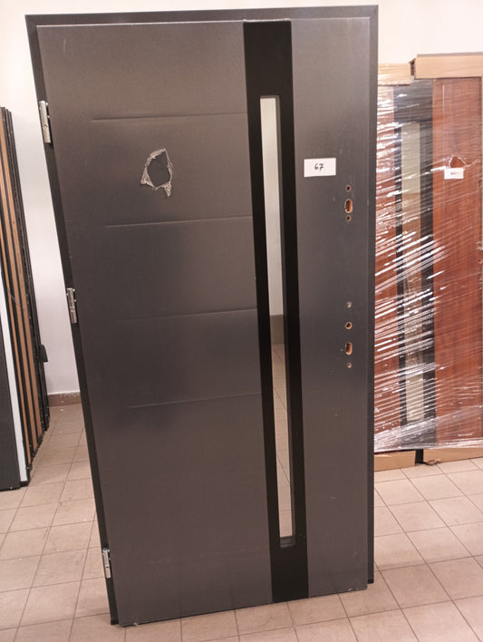 Drzwi zewnętrzne Disting Vento 12B - 2 gatunek kolor ANTRACYT "90" lewe