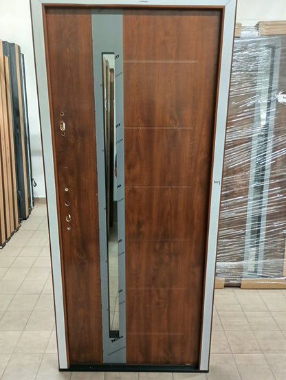 Drzwi zewnętrzne Basic Nicolo 12B - 2 gatunek kolor ZŁOTY DĄB  "80" lewe
