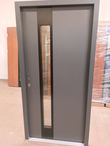 Drzwi zewnętrzne Disting Plus Torino 13B - 2 gatunek kolor ANTRACYT "90" lewe