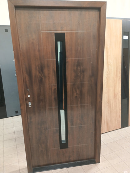 Drzwi zewnętrzne Disting Plus Vento 11 - 2 gatunek kolor ORZECH "90" lewe