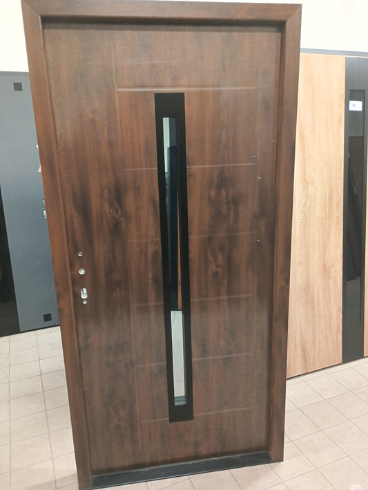 Drzwi zewnętrzne Disting Plus Vento 11 - 2 gatunek kolor ORZECH "90" lewe