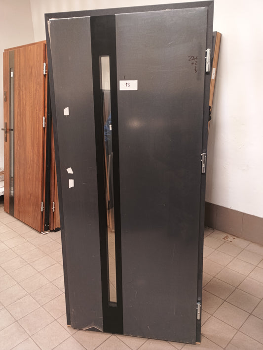 Drzwi zewnętrzne Disting Torino 12B - 2 gatunek kolor ANTRACYT "80" prawe