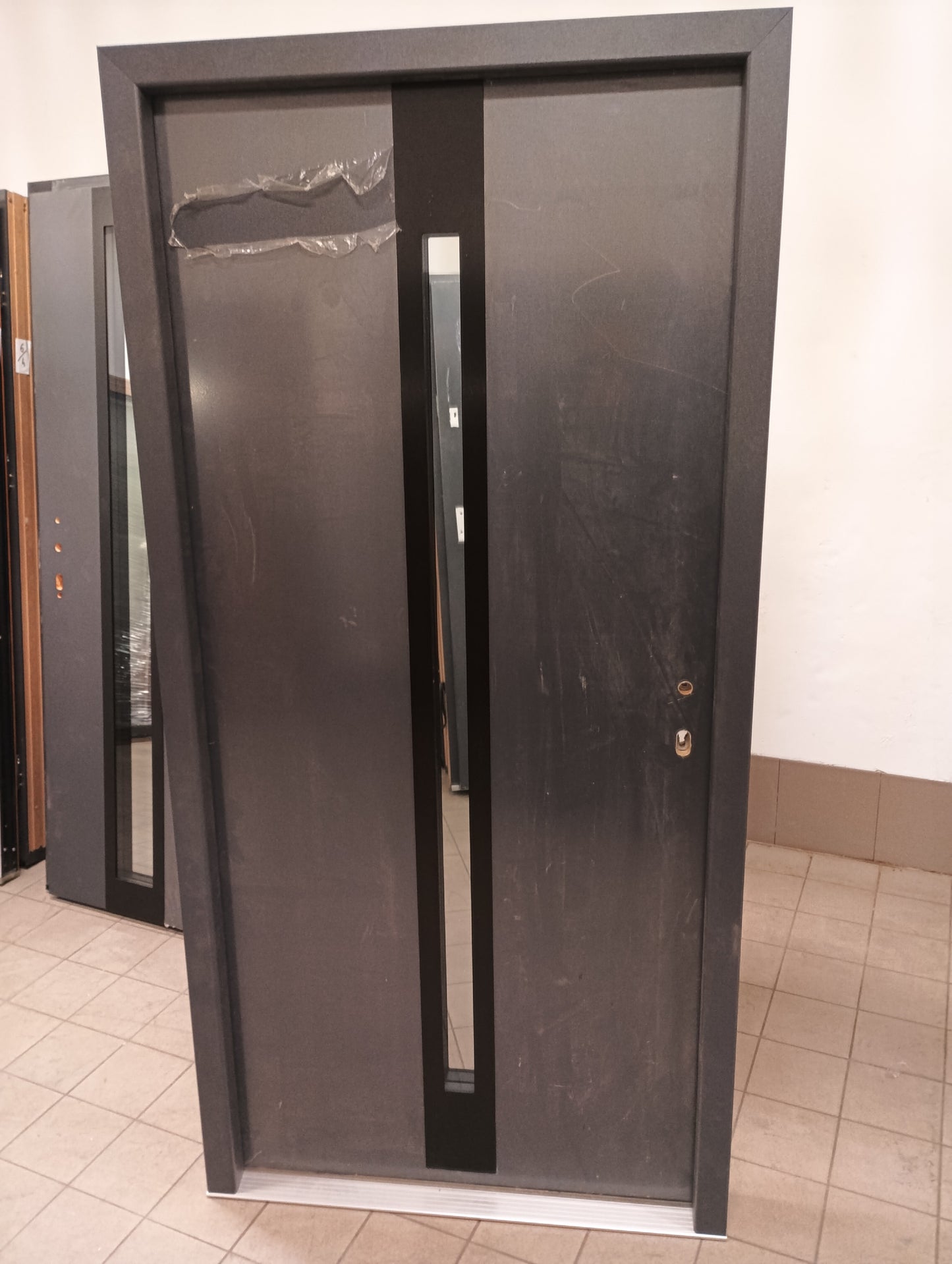 Drzwi zewnętrzne Disting Plus Torino 12 - 2 gatunek kolor ANTRACYT "90" prawe