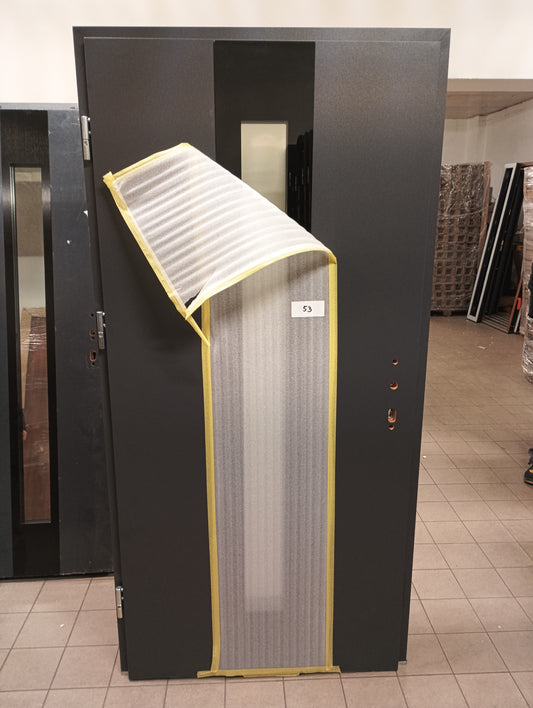 Drzwi zewnętrzne Disting Plus Olivio Glass 03 - 2 gatunek kolor ANTRACYT "90" lewe