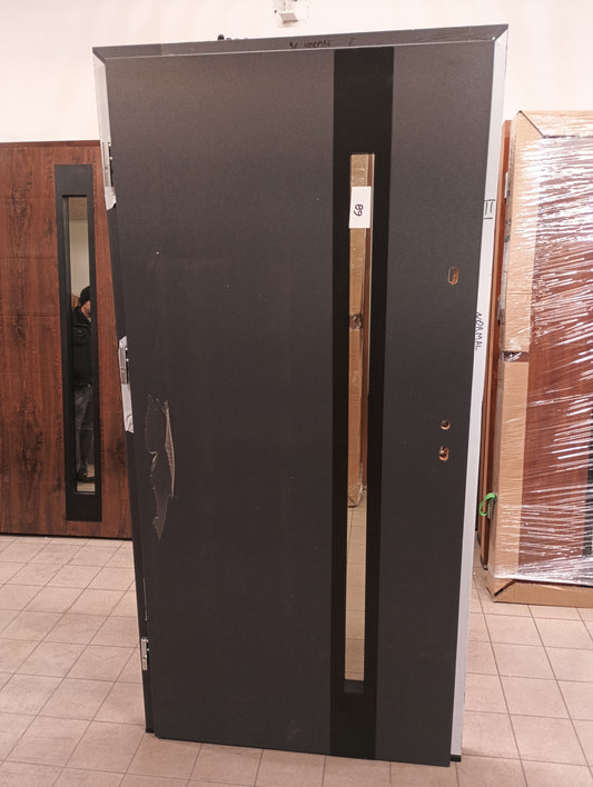 Drzwi zewnętrzne Normal Torino 12B - 2 gatunek kolor ANTRACYT "90" lewe