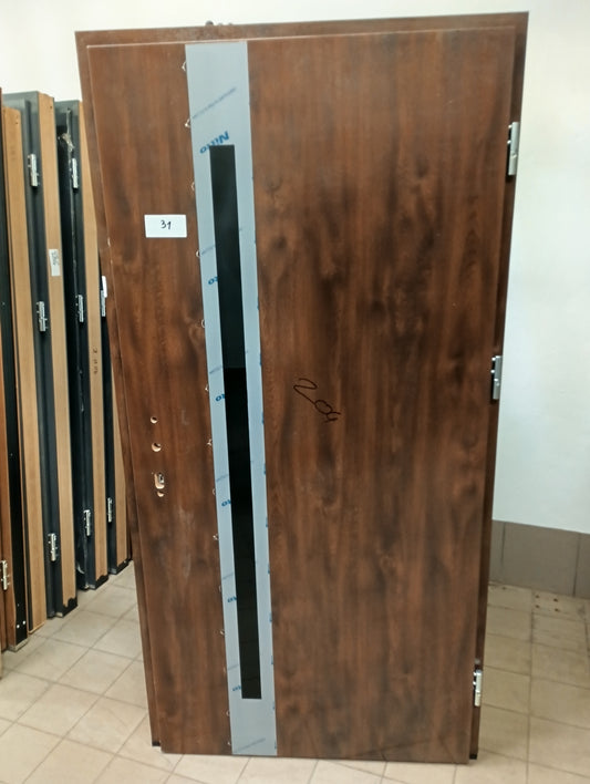 Drzwi zewnętrzne Disting Plus Otello 12B - 2 gatunek kolor ORZECH "90" prawe