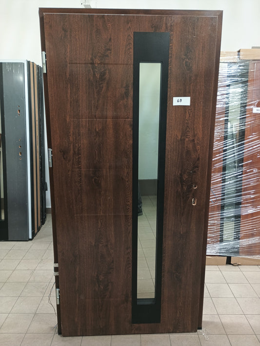 Drzwi zewnętrzne Disting Plus Vento 13B - 2 gatunek kolor ORZECH "90" lewe