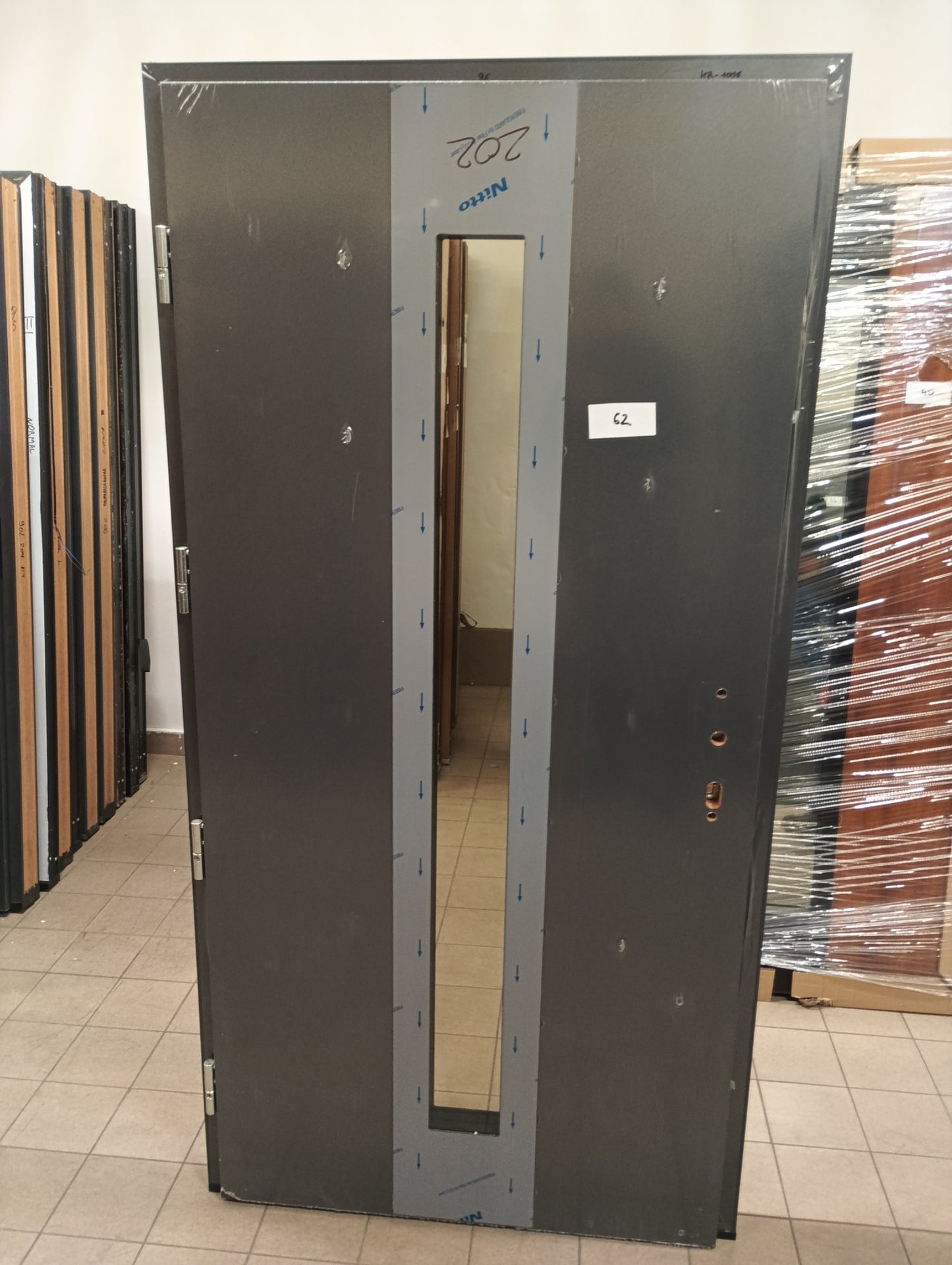 Drzwi zewnętrzne Normal Plus Otello 05 - 2 gatunek kolor ANTRACYT "90" lewe