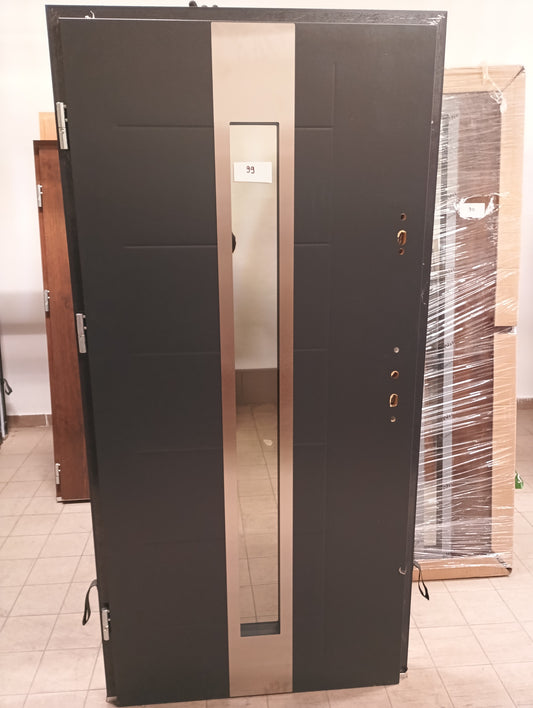 Drzwi zewnętrzne Basic Nicolo 35 - 2 gatunek kolor ANTRACYT STRUKTURA "90" lewe