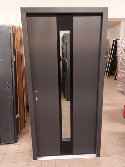 Drzwi zewnętrzne Disting Plus Olivio Glass 03 - 2 gatunek kolor ANTRACYT "90" lewe