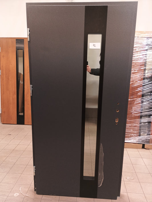 Drzwi zewnętrzne Disting Plus Torino 13B - 2 gatunek kolor ANTRACYT "90" lewe