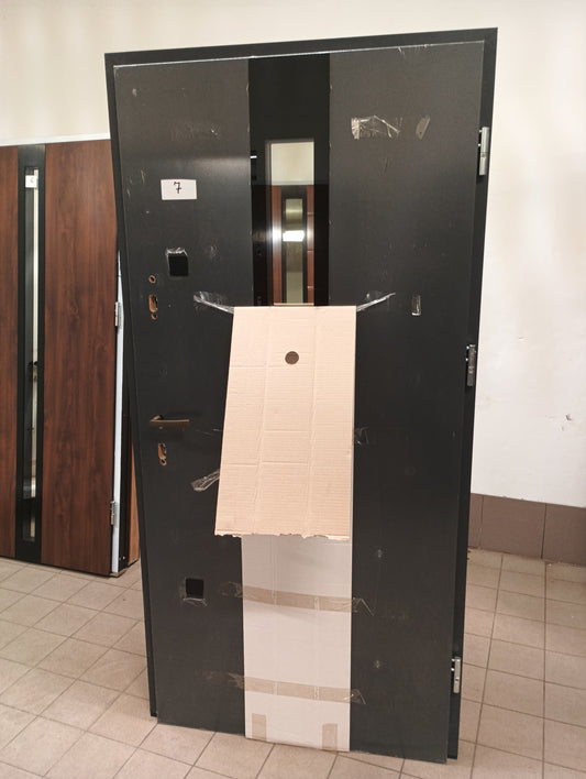 Drzwi zewnętrzne Disting Plus Olivio Glass 02 - 2 gatunek kolor ANTRACYT "90" prawe