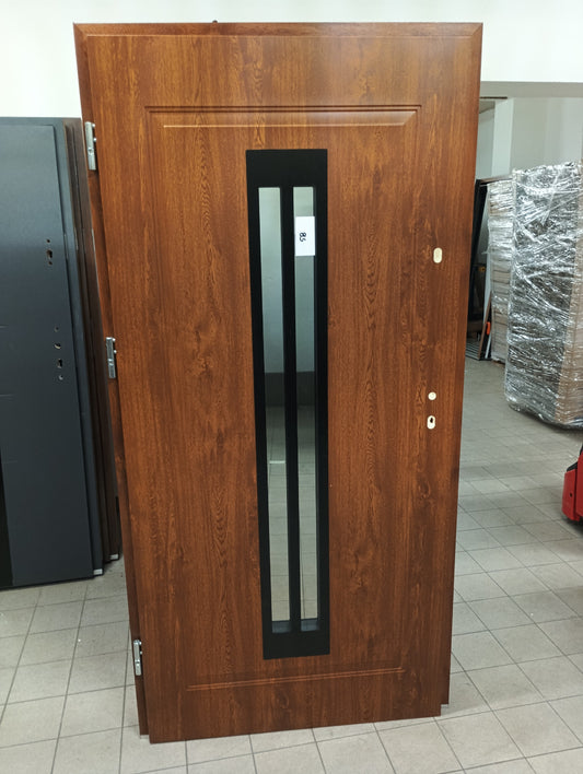 Drzwi zewnętrzne Disting model prototypowy - 2 gatunek kolor ZŁOTY DĄB "90" lewe