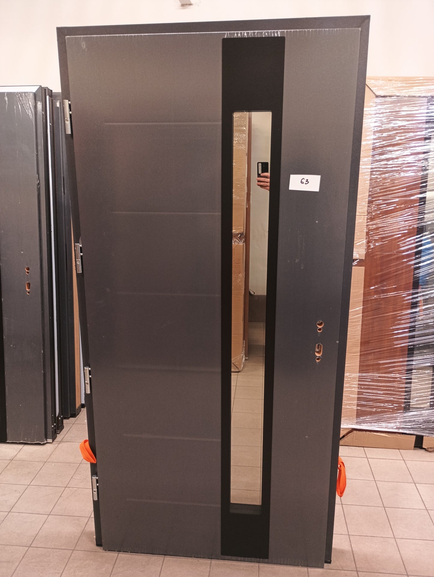 Drzwi zewnętrzne Disting Plus Vento 13B - 2 gatunek kolor ANTRACYT "90" lewe