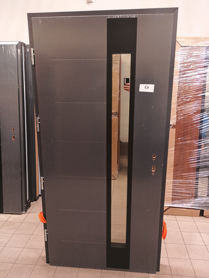 Drzwi zewnętrzne Disting Plus Vento 13B - 2 gatunek kolor ANTRACYT "90" lewe
