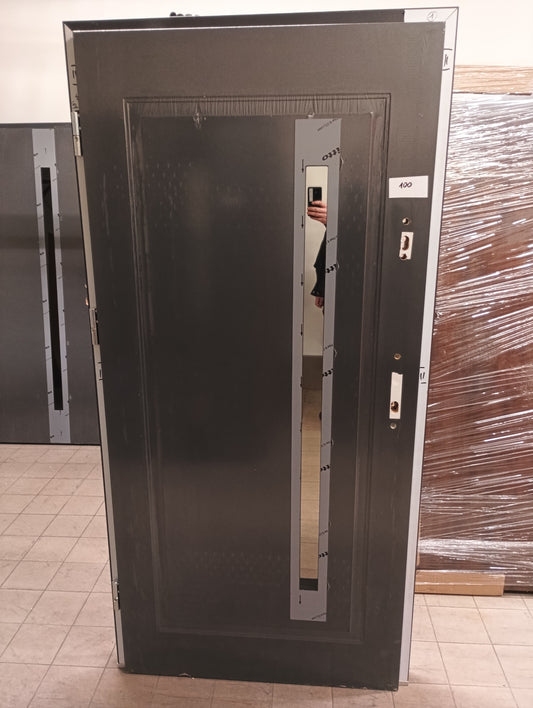 Drzwi zewnętrzne Basic Figaro 04 - 2 gatunek kolor ANTRACYT "90" lewe